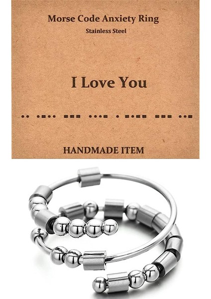 Moda Çift Yüzük Gümüş - (Seni Sevdim) + Kart (Yurt Dışından)