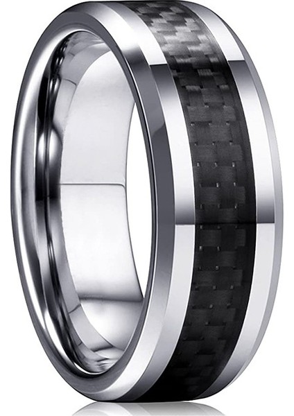 Moda Çift Yüzük Gümüş - Gerçek Karbon Fiber Dönebilen Yüzük (Yurt Dışından)