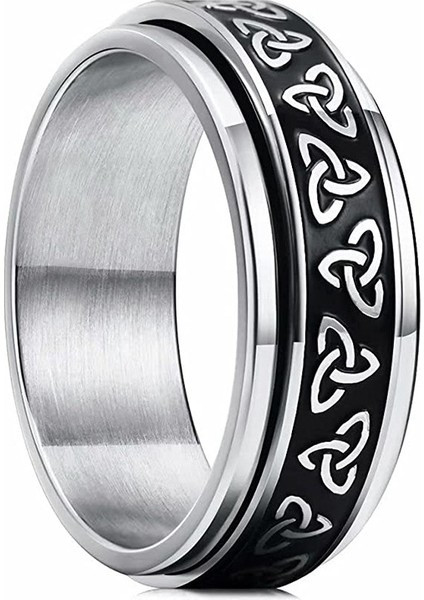 Modaya Uygun Çift Yüzük Gümüş - Celtic Düğüm Yüzük (8mm) (Yurt Dışından)