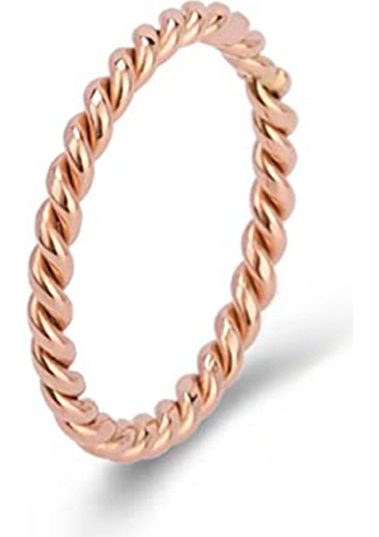 Moda Çift Yüzük Rose Gold-Büküm (1.5mm) (Yurt Dışından)