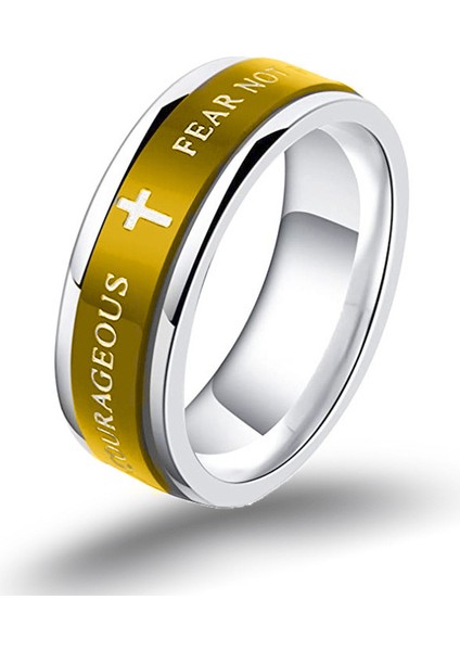 Moda Çift Yüzük Gümüş + Altın Çapraz Dönen Yüzük (Yurt Dışından)