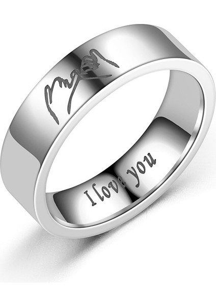 Modaya Uygun Çift Yüzük Gümüş-Seni Seviyorum (Yurt Dışından)