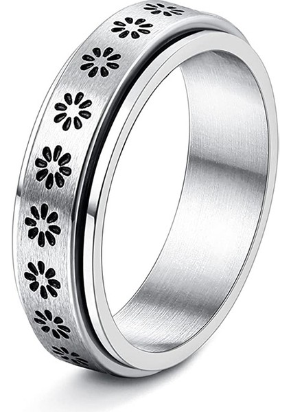 Moda Çift Yüzük Gümüş-Papatya (Yurt Dışından)