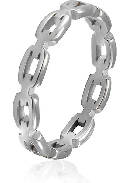 Moda Çift Yüzük Gümüş-Içi Boş Kare (Yurt Dışından)