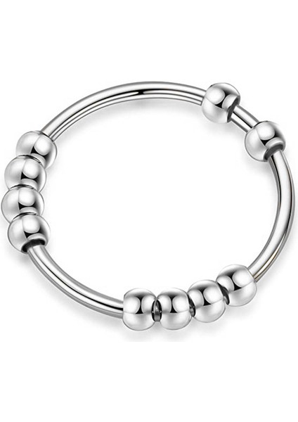 Moda Çift Yüzük Gümüş-On Boncuklu Dönen Yüzük (Yurt Dışından)