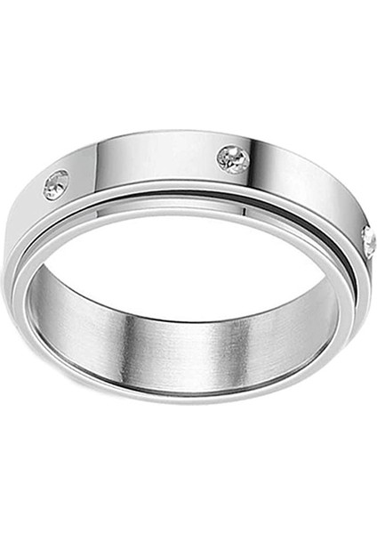 Moda Çift Yüzük Gümüş-Pırlanta (6mm) (Yurt Dışından)