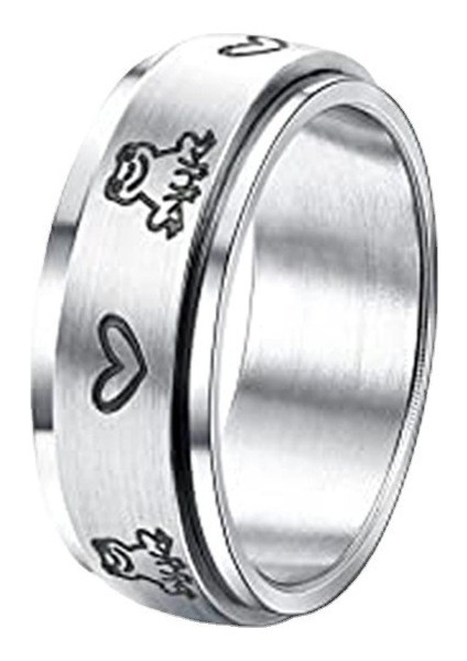 Moda Çift Yüzük Gümüş Kurbağa Aşk (Yurt Dışından)