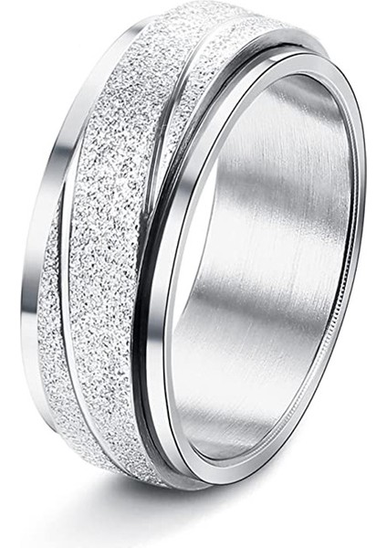 Moda Çift Yüzük Gümüş - Buzlu Çizgili (Yurt Dışından)