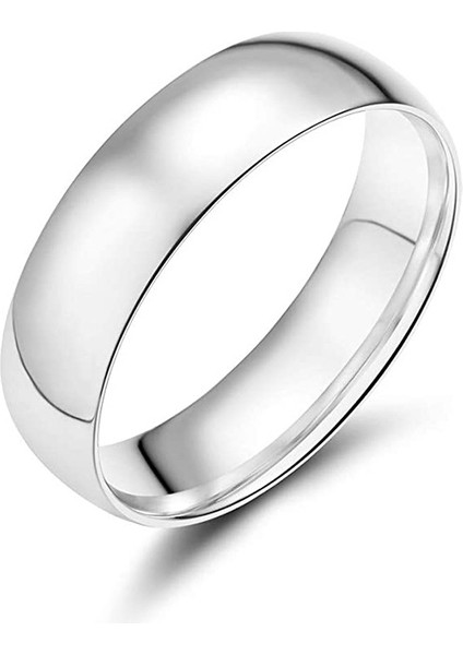 Moda Çift Yüzük Gümüş-Parlak Yüzük (6mm) (Yurt Dışından)
