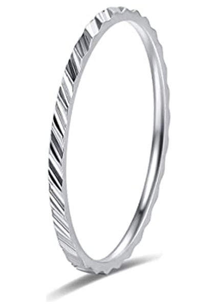 Moda Çift Yüzük Gümüş - Düz Yüzük 1 Tip (1mm) (Yurt Dışından)