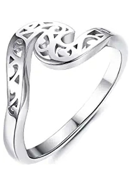 Moda Çift Yüzük Gümüş-Içi Boş Celtic Düğüm Yüzük (Yurt Dışından)