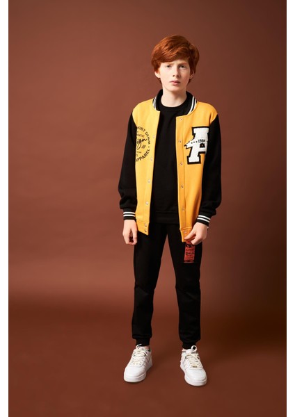 001 Baskı Detaylı Erkek Çocuk Kolej Ceket Hardal fiyatları