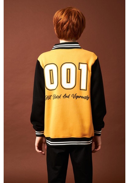 001 Baskı Detaylı Erkek Çocuk Kolej Ceket Hardal fırsatları