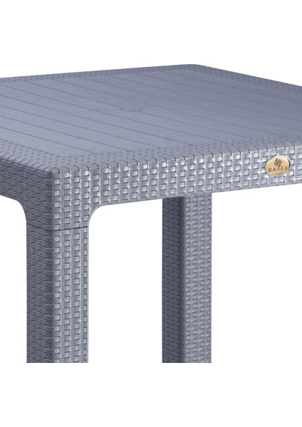 Camsız 90X90CM Bahçe Balkon Masası Rattan Desenli Outdoor Serisi