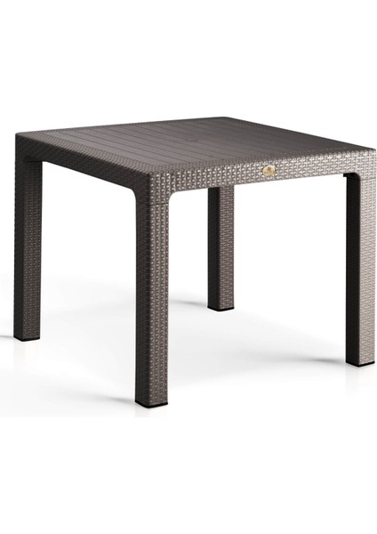 Camsız 90X90CM Bahçe Balkon Masası Rattan Desenli Outdoor Serisi