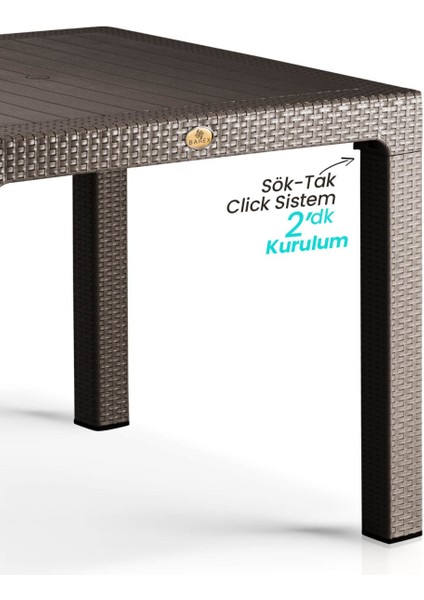 Camsız 90X90CM Bahçe Balkon Masası Rattan Desenli Outdoor Serisi fiyatları