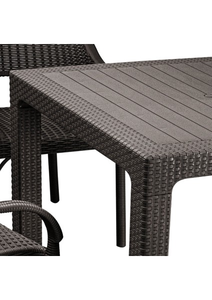 Camsız 90X90CM Bahçe Balkon Masası Rattan Desenli Outdoor Serisi modelleri