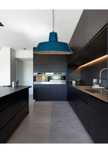 Mavi Rustik Mytfak ve Oda Avize Metal Avize 35 cm