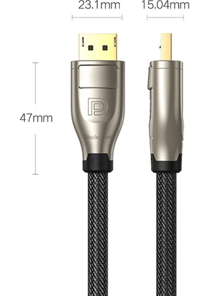 8K 60Hz 4K 144Hz v1.4 DisplayPort Görüntü ve Ses Aktarım Kablosu 3 Metre