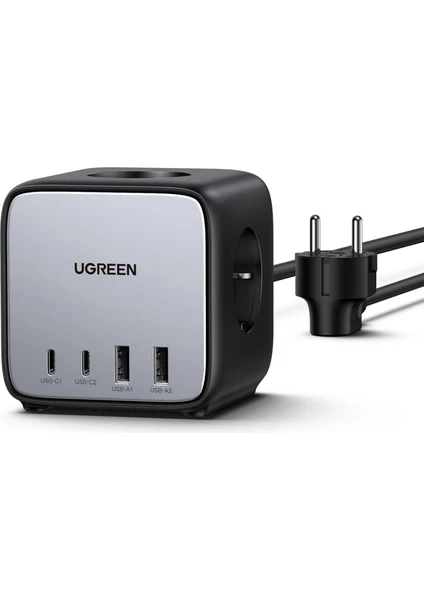 Diginest Cube 65W Gan 2 Hızlı Şarj Cihazı 2*usb / 2*type-C 3'lü Akım Korumalı Küp Grup Priz