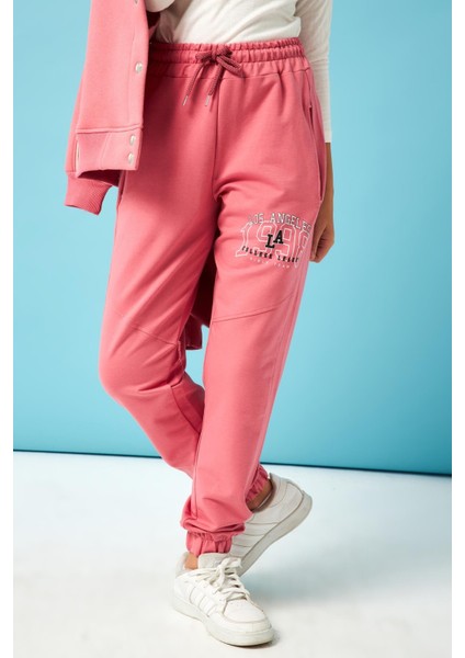 Los Angeles 1998 Baskı Detaylı Kız Çocuk Eşofman Altı Gül Kurusu fırsatları