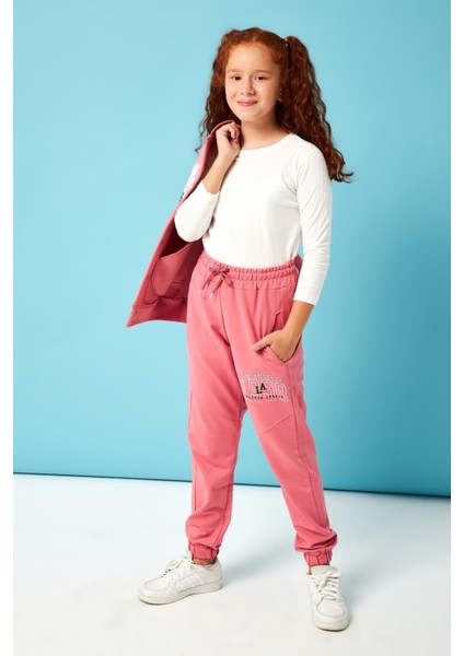 Los Angeles 1998 Baskı Detaylı Kız Çocuk Eşofman Altı Gül Kurusu indirimleri