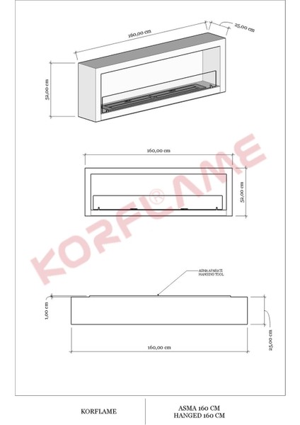 Asma 160 cm Bioetanol Şömine fırsatları