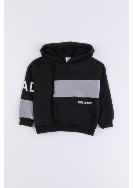 Kapüşonlu Ribanalı Pamuk Erkek Çocuk Sweatshirt