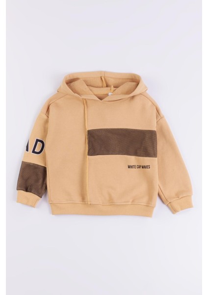 Kapüşonlu Ribanalı Pamuk Erkek Çocuk Sweatshirt