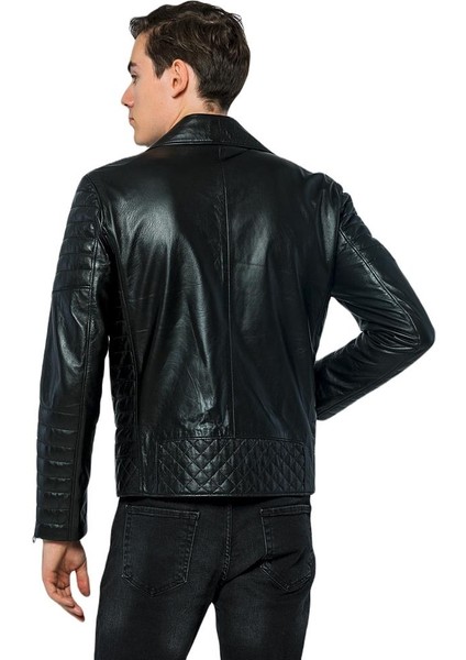 Erkek Motorcu Deri Ceket - 6735 fırsatları
