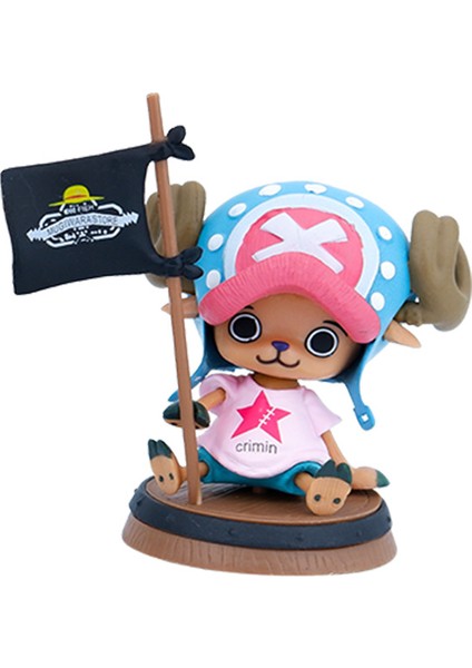 Torbalı Tek Parça Bayrak Ahşap Varil Oturan Chopper Pembe Mavi Siyah Anime Süs Kek Dekorasyon Şekil (Yurt Dışından)
