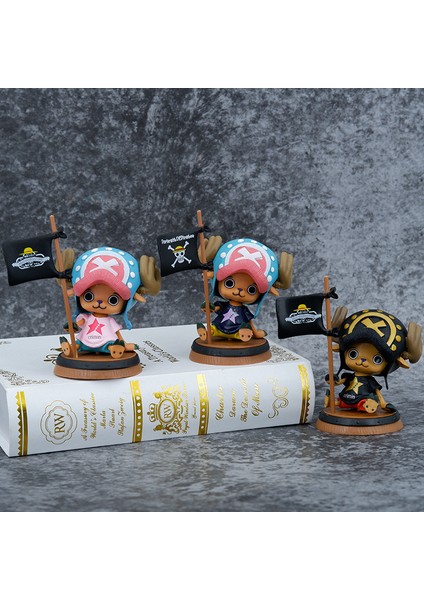Torbalı Tek Parça Bayrak Ahşap Varil Oturan Chopper Pembe Mavi Siyah Anime Süs Kek Dekorasyon Şekil (Yurt Dışından)