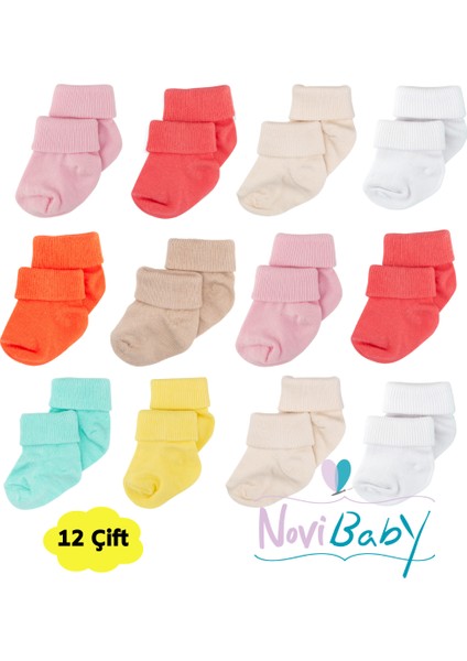 12'li Bambu Yenidoğan Bebek Çorap I New Girl I Kız Erkek Bebek Çorabı