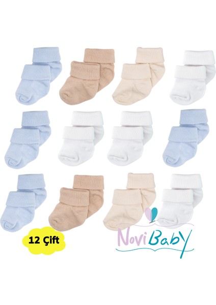 12'li Bambu Yenidoğan Bebek Çorap I New Boy I Kız Erkek Bebek Çorabı