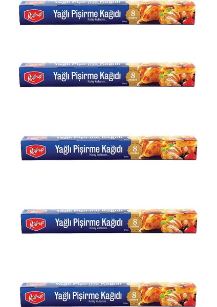 Yağlı Fırın Tepsi Pişirme Kızartma Kağıdı - 8 Metre - 5 Kutu