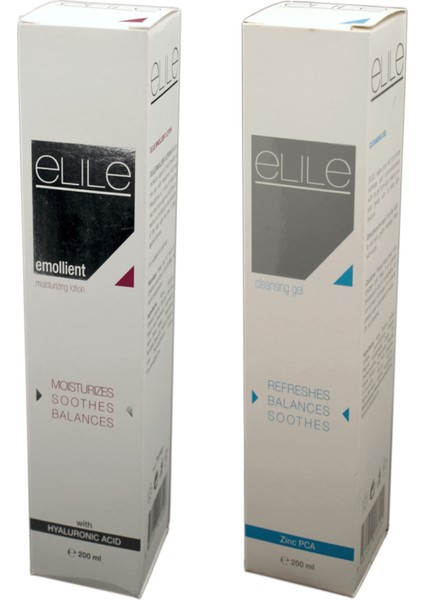 Cleansing Jel 200 Ml. (Yüz Temizleme Jeli) + Elile Emollient Losyon 200 Ml. (Emolyent Losyon)
