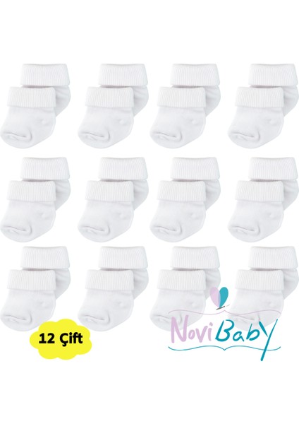 12'li Bambu Yenidoğan Bebek Çorap I Snow White I Kız Erkek Bebek Çorabı