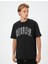 Grafiti Işlemeli Tişört Rahat Kesim Sloganlı Bisiklet Yaka Kısa Kollu 3