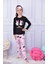 Lolli Boom Kids  Kız Çocuk My Friends Daisy Mickey Baskılı Ev Giyim Pijama Takımı Uyku Bandı Hediyeli 2