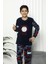 Erkek Çocuk 4236 Basketball Desenli Polar Pijama Takım Lacivert 3