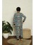 Erkek Çocuk 1027 Desenli Polar Pijama Takımı Gri 2
