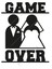 Game Over Evli Çift Duvar Dekorasyonu Ahşap Lazer Kesim 2
