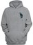 Unisex Mavi ve Siyah Karga Illüstrasyon Gri Normal Kalıp Sweatshirt 1