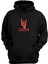 Unisex Rock El Hareketi Illüstrasyon Siyah Normal Kalıp Sweatshirt 1