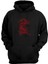 Unisex Kırmızı Ejderha Siyah Normal Kalıp Sweatshirt 1