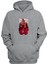Unisex Kırmızı Eldiven Illüstrasyon Çifti Gri Normal Kalıp Sweatshirt 1