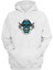 Unisex Mavi ve Sarı Kafatası Illüstrasyon Beyaz Normal Kalıp Sweatshirt 1