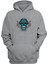 Unisex Mavi ve Sarı Kafatası Illüstrasyon Gri Normal Kalıp Sweatshirt 1