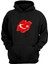 Unisex Türkiye Bayrağı Siyah Normal Kalıp Sweatshirt 1