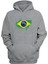 Unisex Brezilya Bayrağı Gri Normal Kalıp Sweatshirt 1
